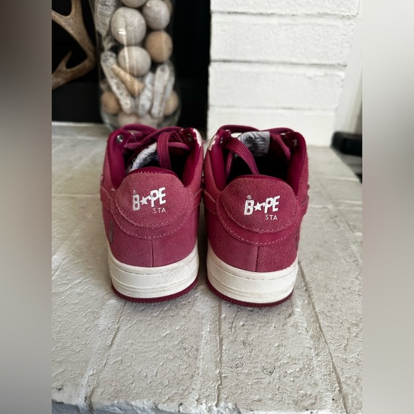 Bape Pink Suede Bapesta Women’s sneakers Size 7 Barbie Rare - Picture 7 of 10